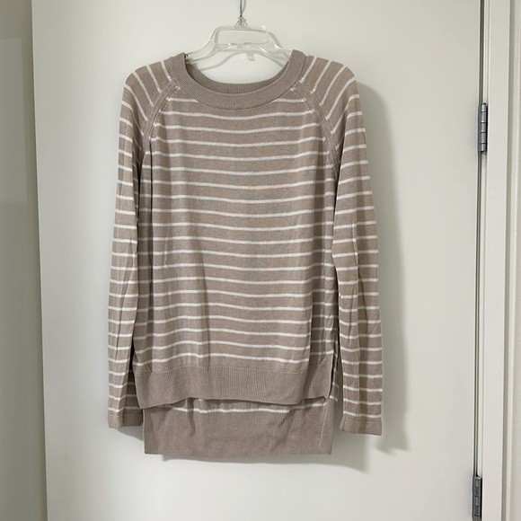 Lululemon Beige Striped Sweater - Picture 1 of 5